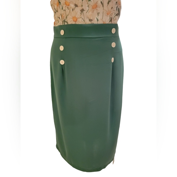 60s/70s Vintage Inspired Retro Stage Size 2XL Green Floral Halter Midi Dress - Picture 2 of 10